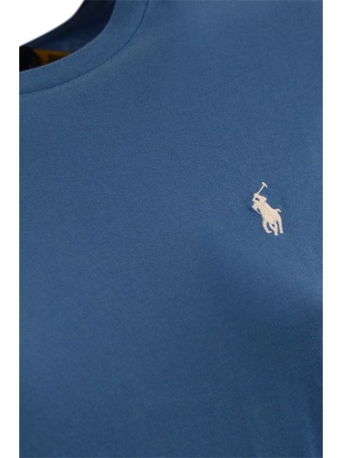 T-shirt con logo pony in cotone Blue POLO RALPH LAUREN | 211898698034
